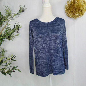 Lou & Grey Women's Long Sleeve Marled Blue Lounge Top Size S